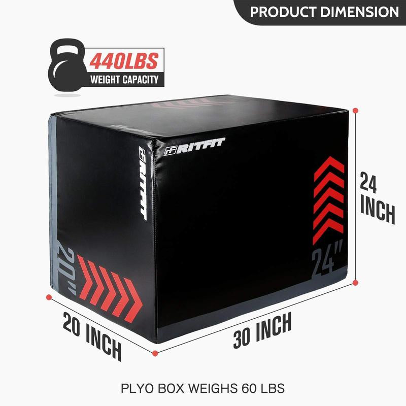 Ritfit 3-In-1 High Density Heavy Foam Plyometric Jumping Box