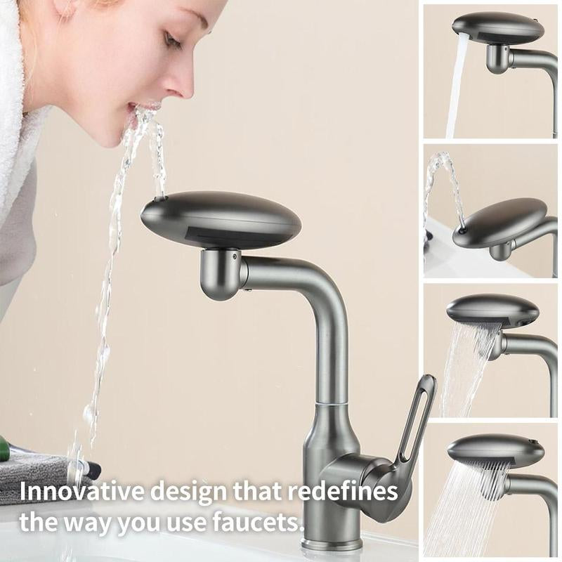 4 Modes Splash Proof Rotatable Faucet, Stainless Steel Durable Rotatable Bathroom Faucet, Bathroom Sink Faucet, Home Bathroom Accessories