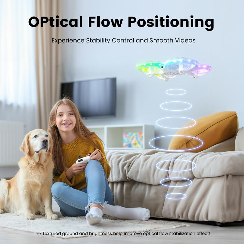 Ameta RC Drones for Kids Beginners with 1080P HD FPV Camera, Cool Toys for Boys Girls, RC Quadcopter with Cool LED Light, Propeller Full Protect and Long Flight Time, Morpho Drone with Camera