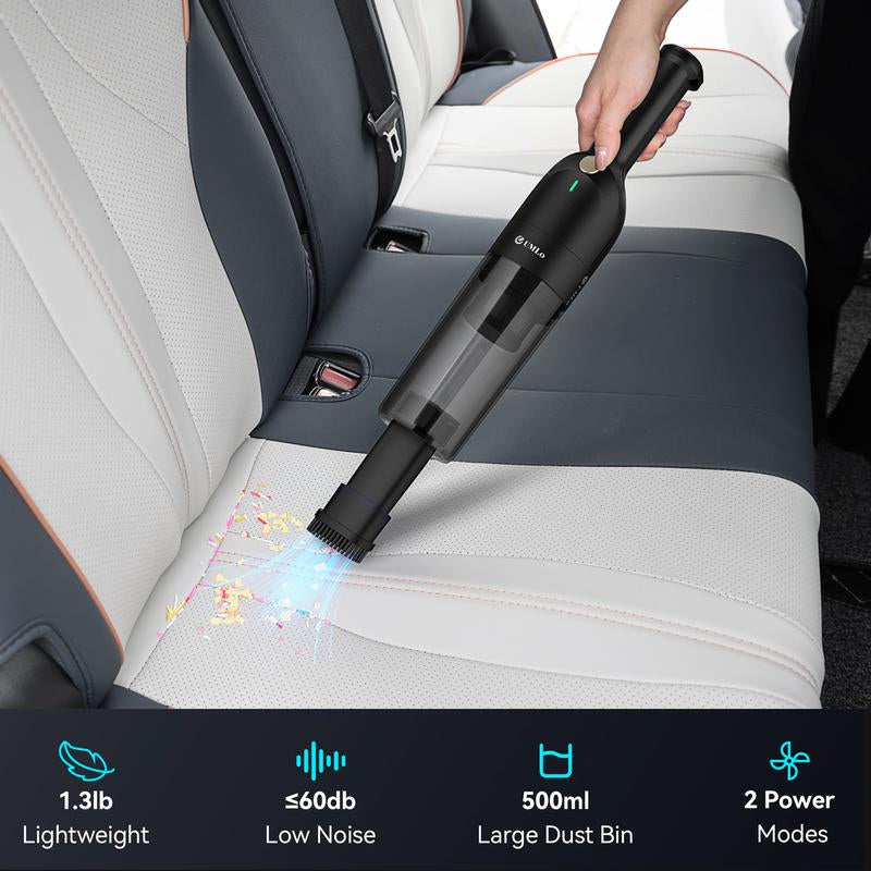 Umlo Handheld Vacuum Cordless, Portable Car Vacuum Cleaner with 10000Pa Powerful Suction and Brushless Motor, Rechargeable Hand Held Mini Vacuum Cleaner with Multi Accessories for Home Office Car Pet