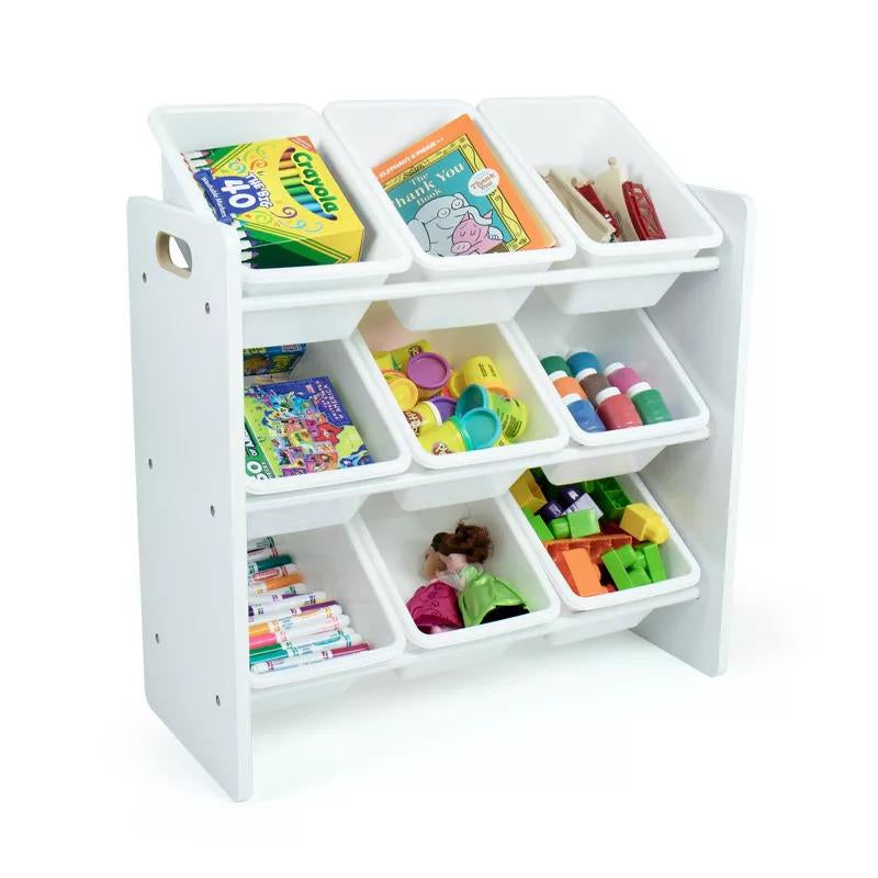White Children'S Toy Storage Box with 9 Storage Bins, Suitable for Toddlers, Large Toy Storage Box, Perfect for Children'S Rooms, Playrooms, and Nurseries - Modern Children'S Toy Storage Box Jewelry Organizer Makeup Organizer Jewelry Box Storage