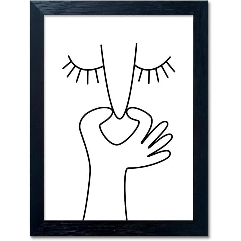 Bathroom Picture Wall Decor, Framed Black and White Bathroom Wall Art, Toilet Paper in Little Funny Raccoon'S Hand Animal Canvas Print Painting