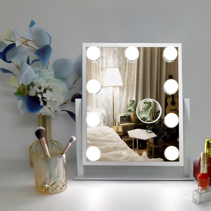 Hollywood Luminous Makeup Mirror, 10 Inches X 12 Inches, LED Three Light Source Makeup Mirror, Christmas Gift, Holiday Gift Elegant Decor