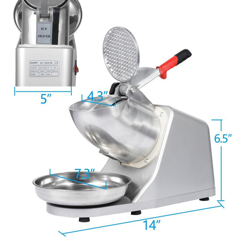 Segawe Home Ice Shaver & Crusher Machine Commercial Grade Snow Cone Maker 143 Lbs Silver
