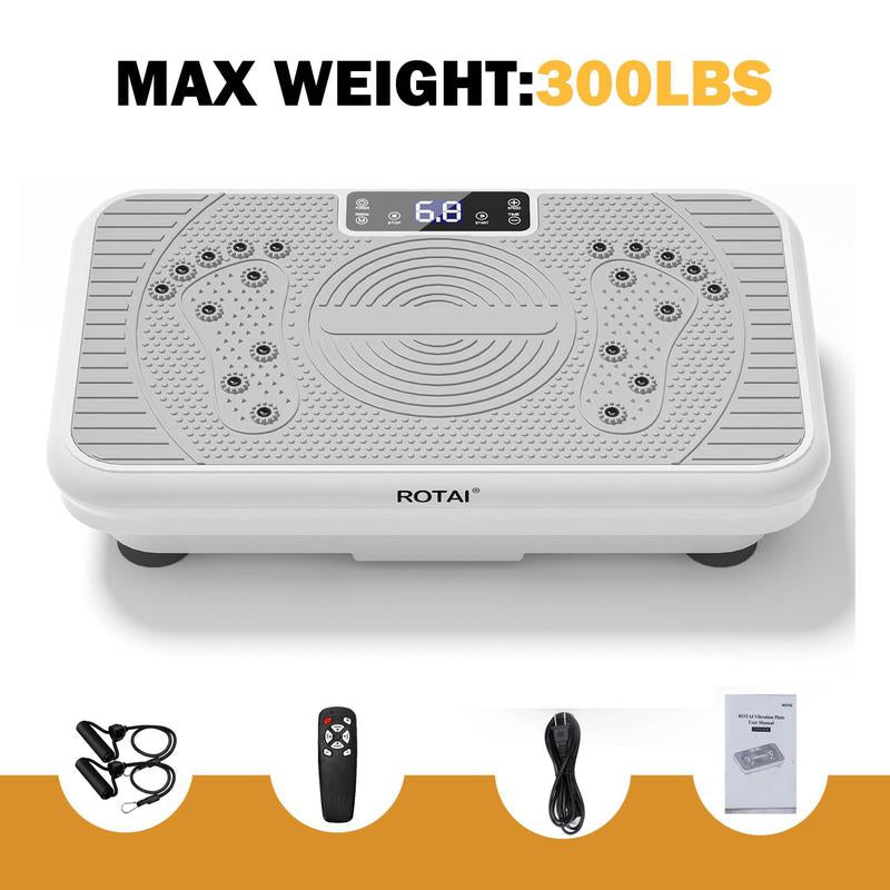 ROTAI Vibration Plate Fitness Platform for Men and Women, 300 Pound Capacity, 99 Adjustable Speeds, Home Fitness Vibration Plate