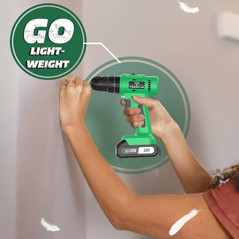 Most Repurchased 20V Lithium Electric Tool Hand Drill Electric Hand Drill Rechargeable Tool Lithium Battery Multi-Functional Impact Pistol Drill Electric Screwdriver Electric Power