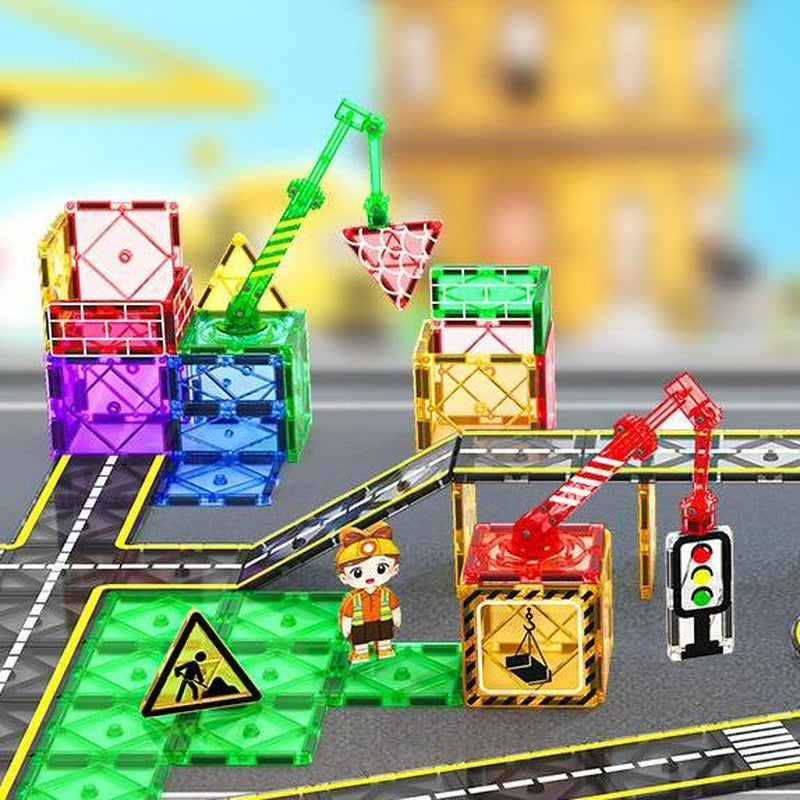 Magnetic Tiles 100PCS – City Roads Educational Building Toys Creative Learning Gift