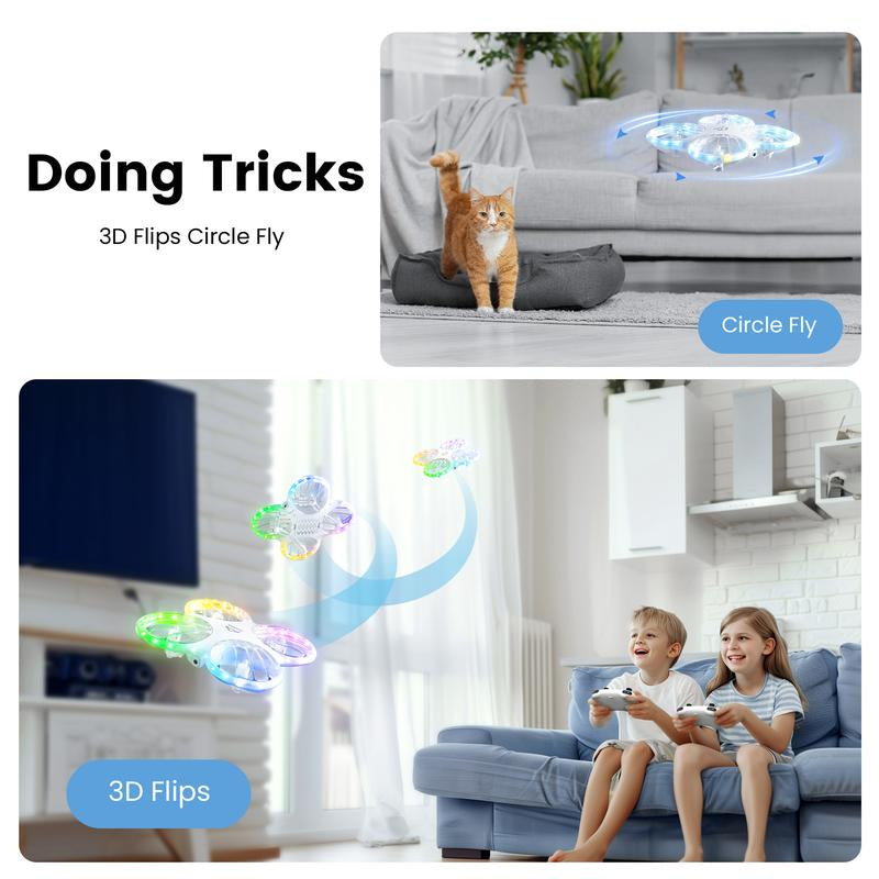 Ameta RC Drones for Kids Beginners with 1080P HD FPV Camera, Cool Toys for Boys Girls, RC Quadcopter with Cool LED Light, Propeller Full Protect and Long Flight Time, Morpho Drone with Camera