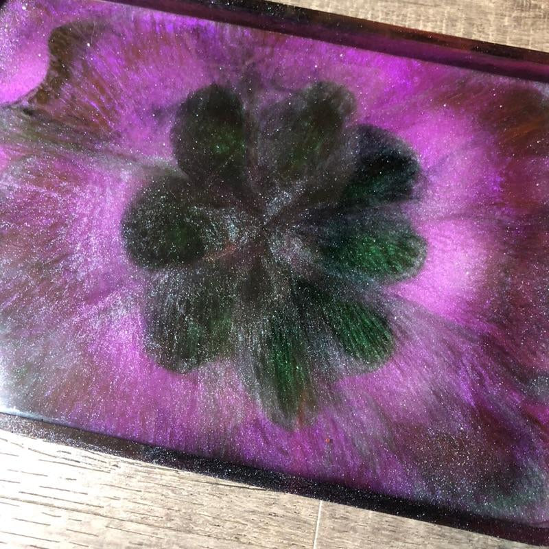 Mudita Colorful Distorted Flower Tray Resin Tray/Dish 9 X 6.5 X0.5 Inches - Home Supplies - Breakfast Trays -Home Decor - Accessories-Trinkets. Resin Miscellaneous Ashtray Plates Outdoor Decorative