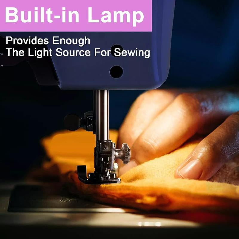 Dorm Electric Sewing Machine Portable Electric Sewing Machine Multifunctional Home Sewing Machine Repair Machine Adjustable Speed Overlock 12 Stitches Patterns Portable Household for Jeans, Pillow, Doll, Clothes,
