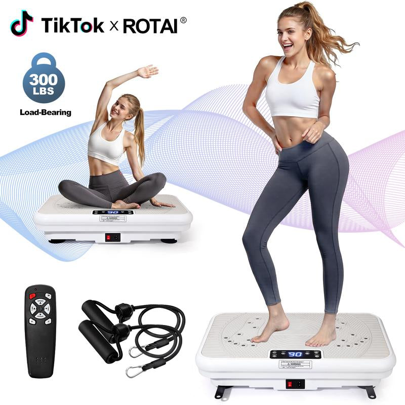 ROTAI Vibration Plate Fitness Platform for Men and Women, 300 Pound Capacity, 99 Adjustable Speeds, Home Fitness Vibration Plate