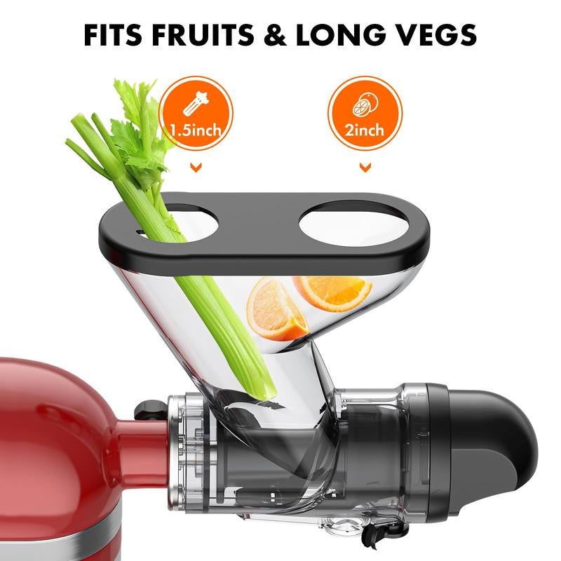 Masticating Juicer Attachment for Kitchenaid Stand Mixer, Cold Press Juicer Machine, Slow Masticating Juicer Attachment with Dual Feed Chute