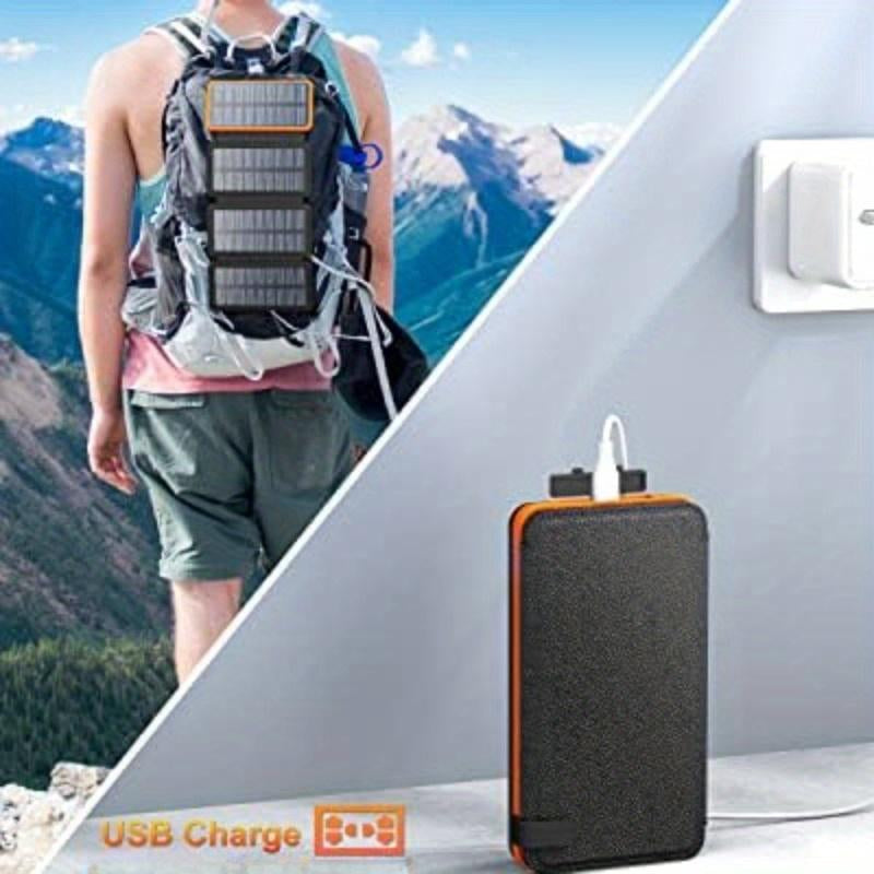 High-Capacity 20,000mAh Solar Power Bank with Foldable Solar Panels for Smartphones and Tablets
