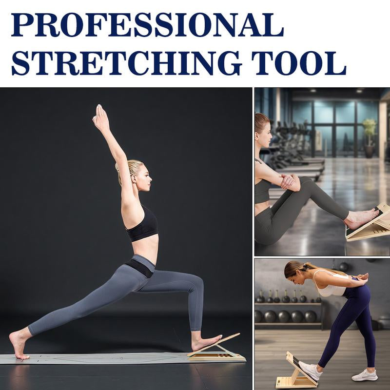Adjustable Slant Board for Stretching & Physical Therapy – Durable Wooden Calf Stretcher with an Included Exercise Guide. Supports up to 300 Lbs—Perfect for Achilles Tendon Relief, Squats, and Leg Workouts. Portable and Versatile for Home or Gym Use.