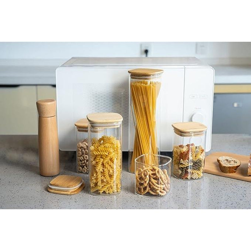 Glass Canister Set & Bamboo Lid