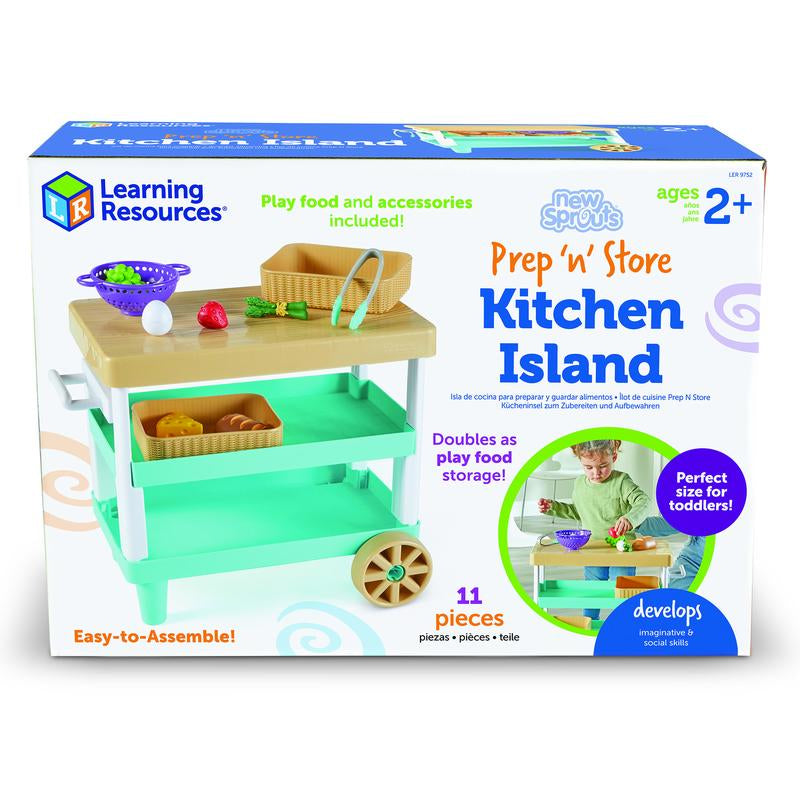 Learning Resources New Sprouts Prep 'N' Store Kitchen Island, Ages 2+