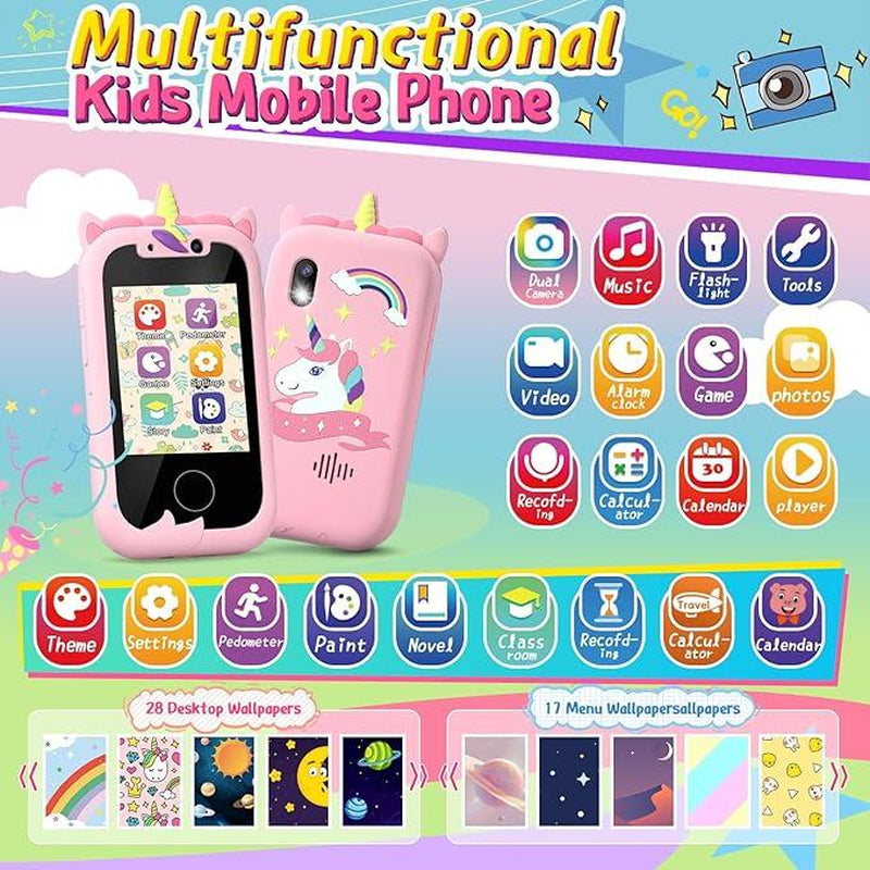 VITCOCO Interactive Smartphone Unicorn - Educational Touchscreen Toy for Kids, Ideal Easter and Birthday Gift with Included SD Card