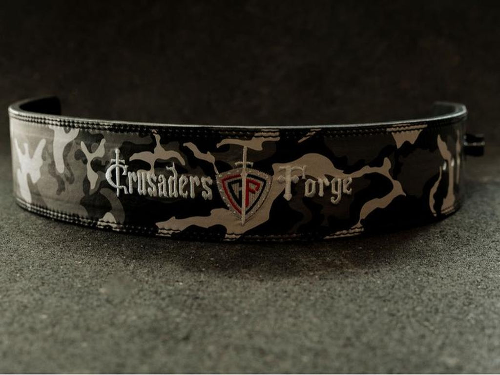 Camouflage Power Lifting Belt Lever Buckle Genuine Leather 10MM Gym Training Exercise Belt. Powerlifting, Bodybuilding, Crossfit, Working Out.