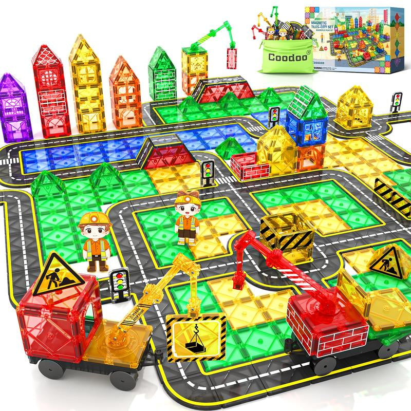 Magnetic Tiles 100PCS – City Roads Educational Building Toys Creative Learning Gift