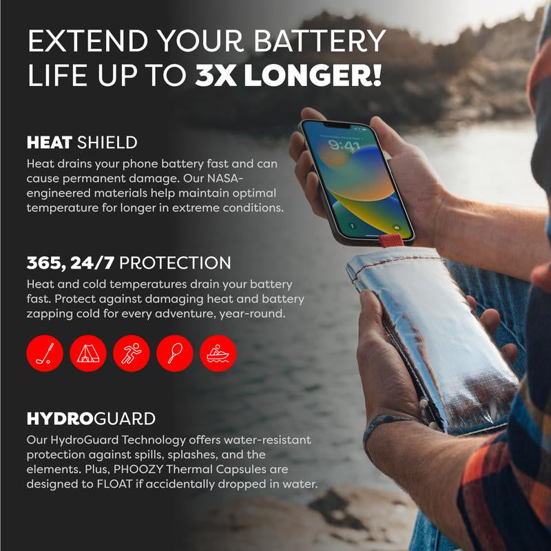 PHOOZY Apollo Series Thermal Phone Case: Sun Exposure Protection, Battery Life Extension, Drop Protection, and Water-Resistant Design