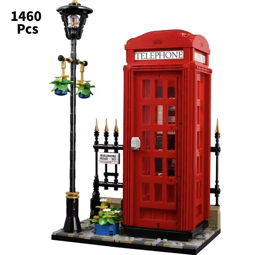 Ideas Red London Telephone Box 21347 Building Blocks Sets Classic British Symbol Bricks Toys for Adult Children Gifts Home Décor