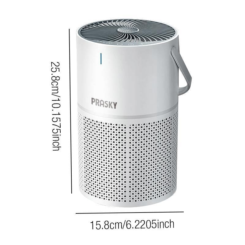 GL-K802 Air Purifier Filter-Prasky , H13 HEPA 360 Degree Filtration 5 Layers Filter,Noise Reduction and Adjustable Timing for Home and Office,Bathroom Accessories