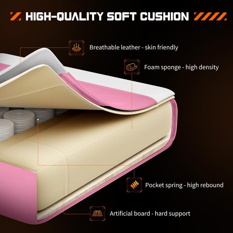 Furnest Indoor Furniture Chairs Game Desk Chair - Ergonomic Computer with Footrest and Comfy PU Leather Recliner with Headrest, Fixed up Armrest, Height Adjustable with 360° Swivel