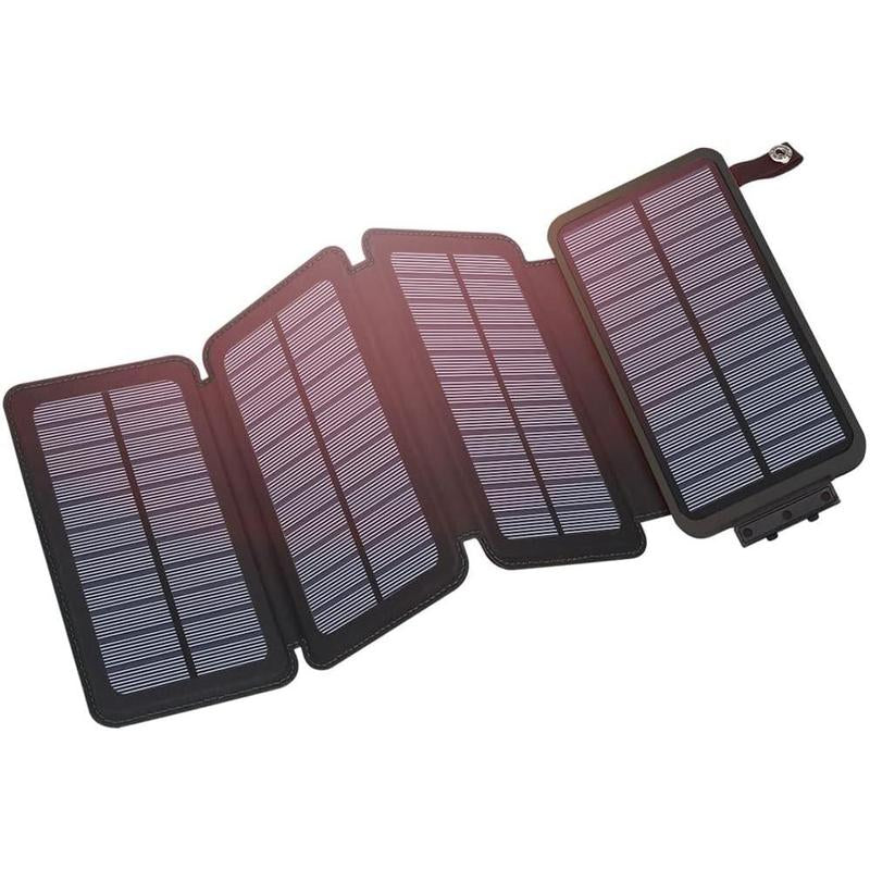 High-Capacity 20,000mAh Solar Power Bank with Foldable Solar Panels for Smartphones and Tablets