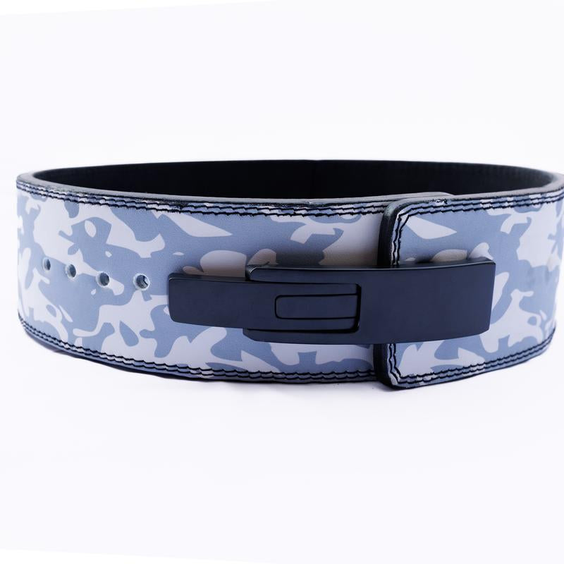 Camouflage Power Lifting Belt Lever Buckle Genuine Leather 10MM Gym Training Exercise Belt. Powerlifting, Bodybuilding, Crossfit, Working Out.