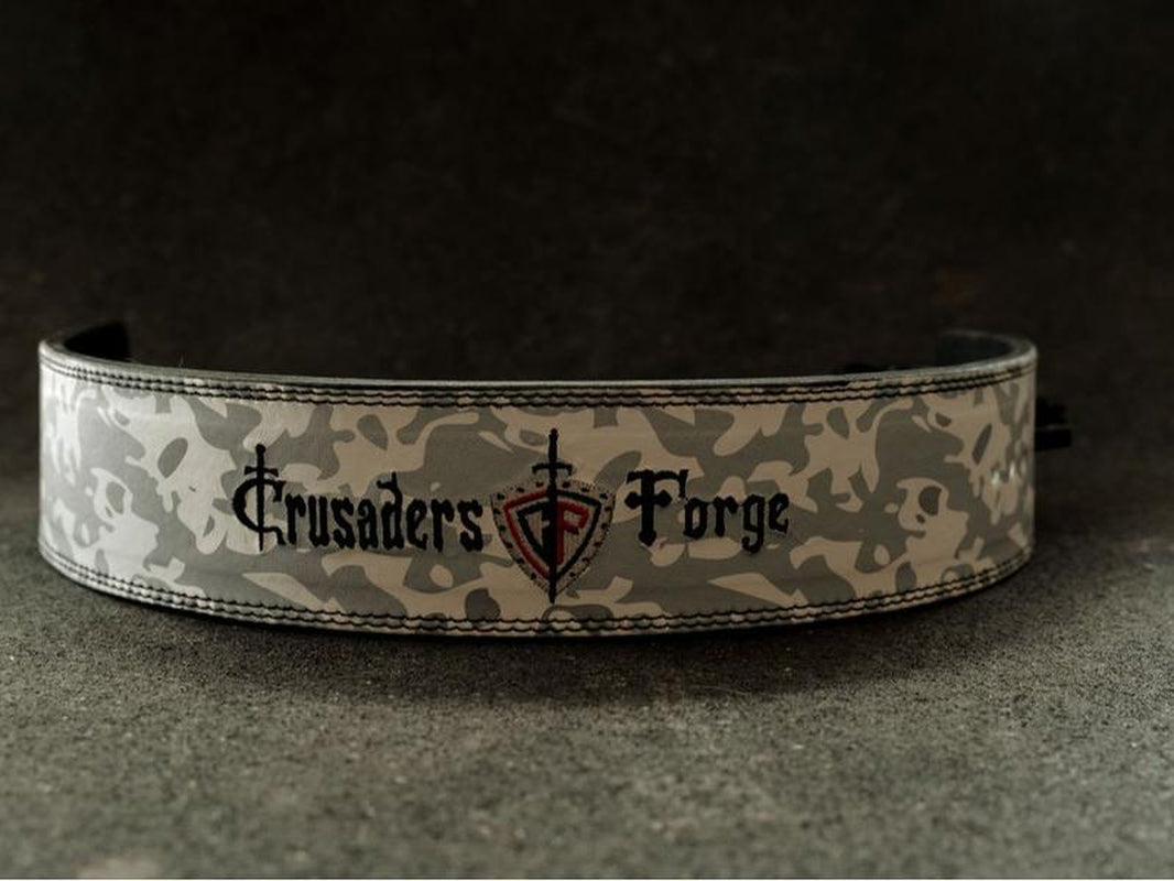 Camouflage Power Lifting Belt Lever Buckle Genuine Leather 10MM Gym Training Exercise Belt. Powerlifting, Bodybuilding, Crossfit, Working Out.