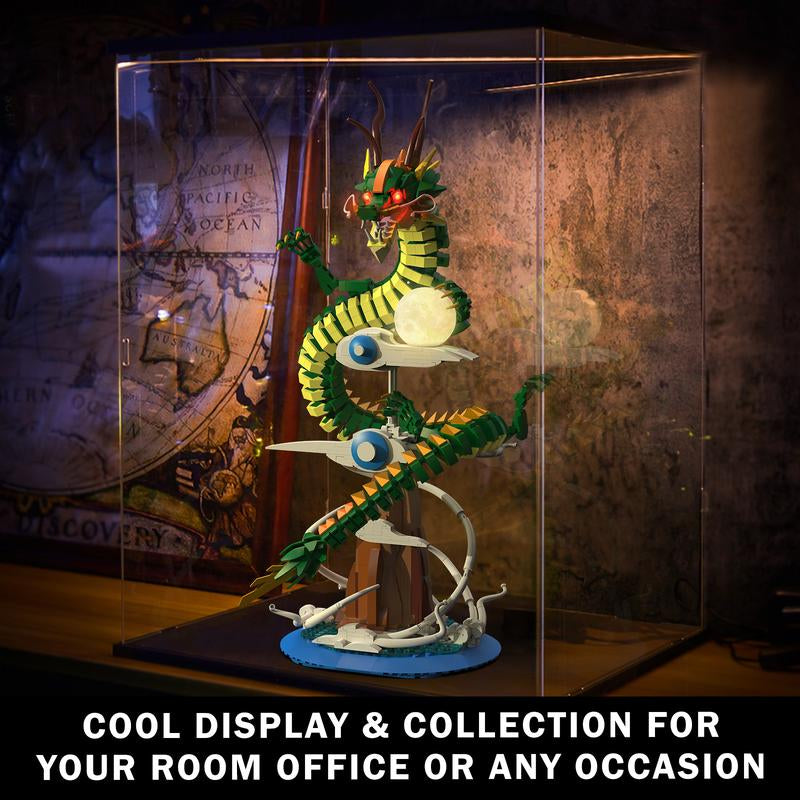 Jmbricklayer 70007 Dragon Building Sets for Adults, Cool Dragon Kit Animal Toys with Lights, Home Office Decor, Building Toys (1364 PCS)