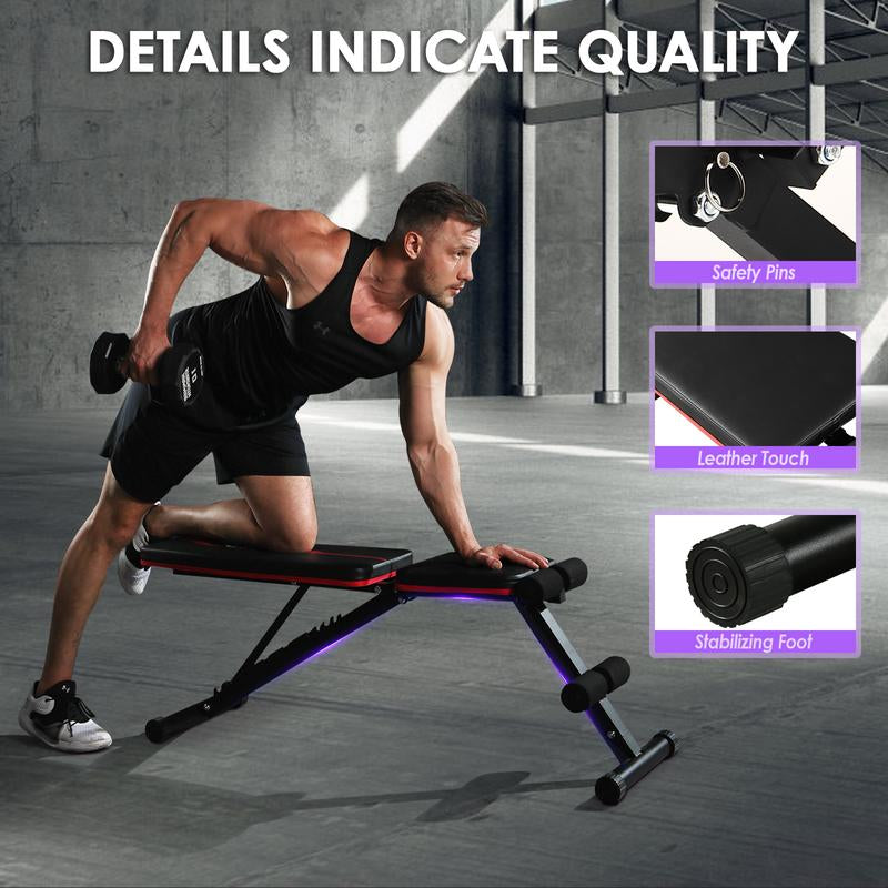 YAGUD Weight Bench Press, Strength Training Adjustable Workout Benches for Full Body, Gym Benches for Incline Decline Exercise
