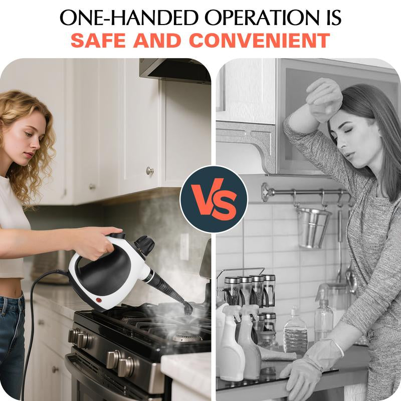 Pressurized Handheld Multi-Surface Natural Steam Cleaner with 10 Pcs Accessories, Steamer for Home Use, Cleaning Floor, Kitchen, Spring Clean Appliances Tool Household