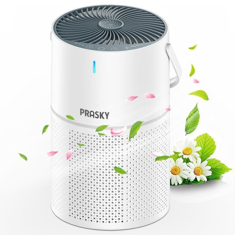 GL-K802 Air Purifier Filter-Prasky , H13 HEPA 360 Degree Filtration 5 Layers Filter,Noise Reduction and Adjustable Timing for Home and Office,Bathroom Accessories