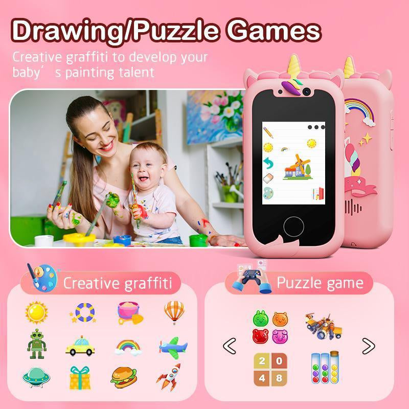 VITCOCO Interactive Smartphone Unicorn - Educational Touchscreen Toy for Kids, Ideal Easter and Birthday Gift with Included SD Card