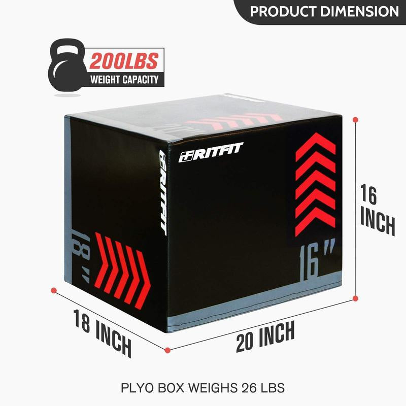 Ritfit 3-In-1 High Density Heavy Foam Plyometric Jumping Box