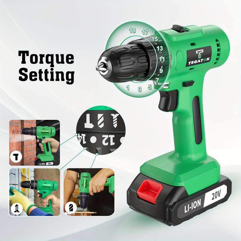 Most Repurchased 20V Lithium Electric Tool Hand Drill Electric Hand Drill Rechargeable Tool Lithium Battery Multi-Functional Impact Pistol Drill Electric Screwdriver Electric Power