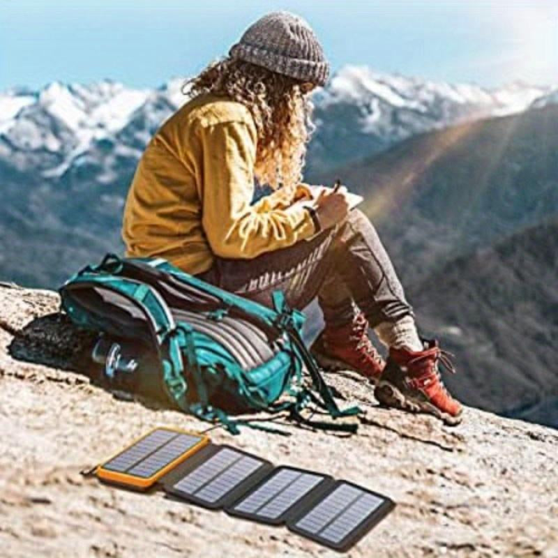 High-Capacity 20,000mAh Solar Power Bank with Foldable Solar Panels for Smartphones and Tablets