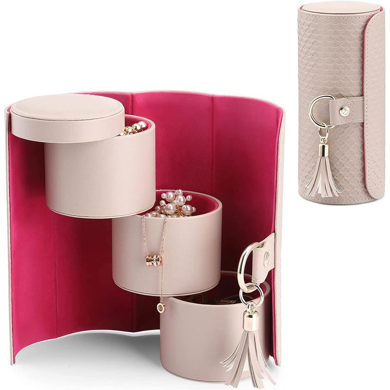 Viaggio Small Jewelry Case Box, Travel Essential Accessories for Women, Gifts for Travelers Couples Mom Friends, Bridesmaid Organiser Wedding