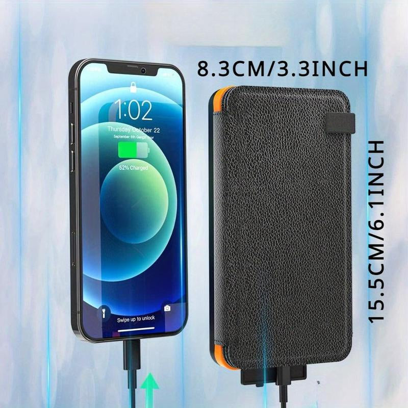 High-Capacity 20,000mAh Solar Power Bank with Foldable Solar Panels for Smartphones and Tablets