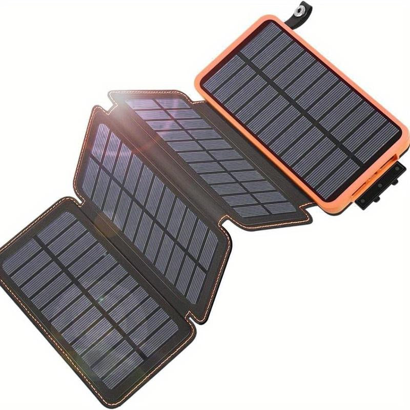 High-Capacity 20,000mAh Solar Power Bank with Foldable Solar Panels for Smartphones and Tablets