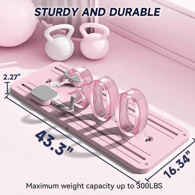 300 LBS Weight Capacity Multifunctional Fitness Board with Automatic Rebound, Core Training Ab Roller, Foldable Workout Machines - Full Body Workout Equipment, Home Pilates