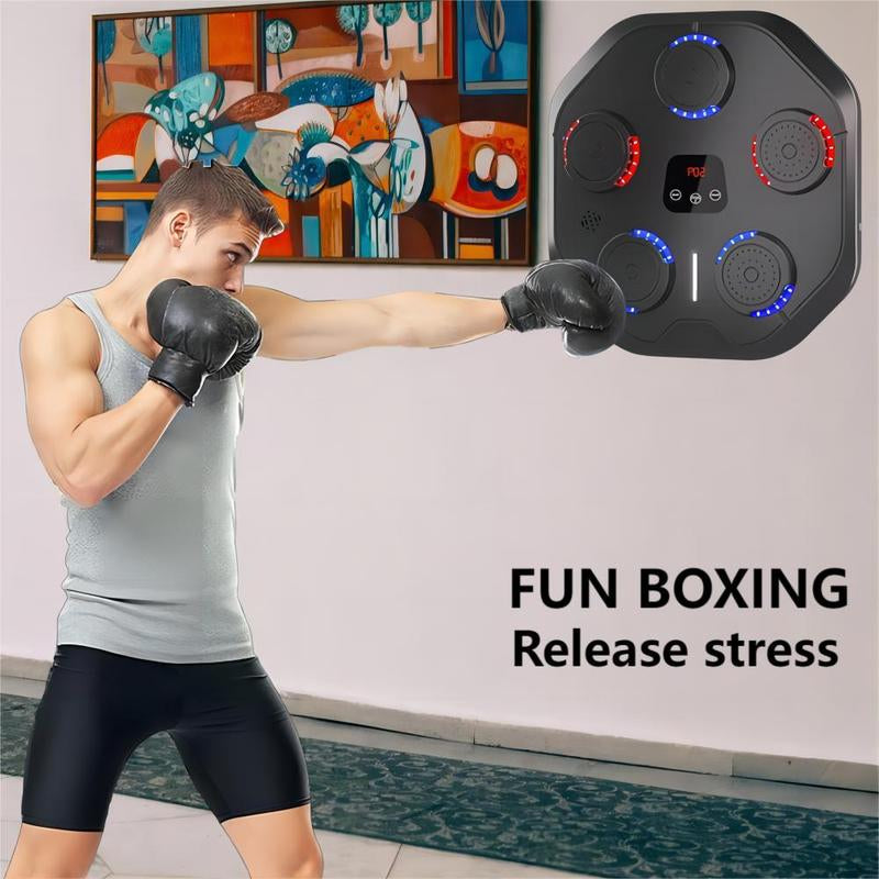 Smart Music Boxing Machine for Home Exercise, LED Boxing Machine with 9 Training Modes, Can Play Bluetooth Music