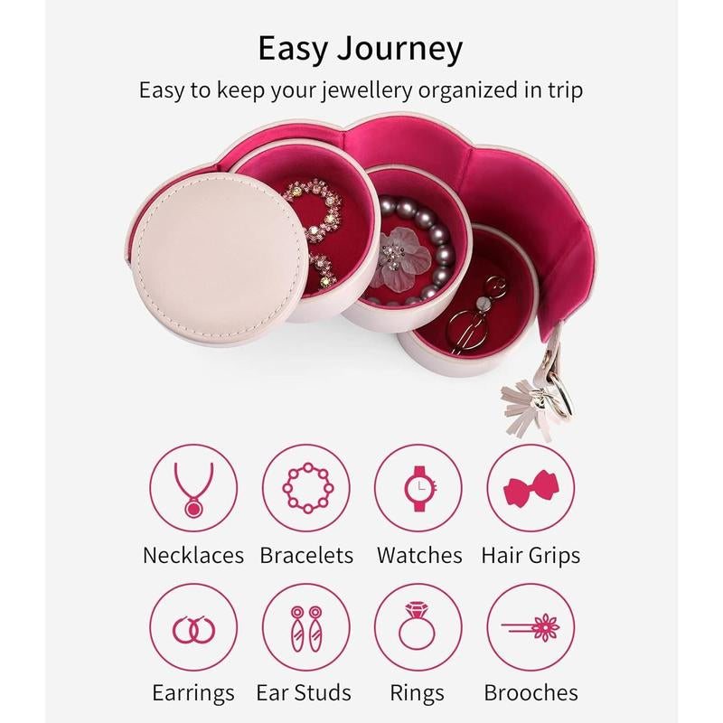 Viaggio Small Jewelry Case Box, Travel Essential Accessories for Women, Gifts for Travelers Couples Mom Friends, Bridesmaid Organiser Wedding
