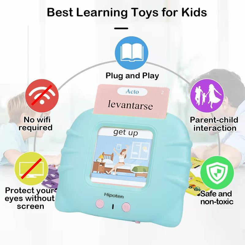 2024 Popular Top-Selling Bilingual English & Spanish Flash Cards for Toddlers, Audible Toys Learning Spanish for Kids Adults, Speech Therapy Toys, Educational Learning Talking Flash Cards 510 Sight Words, Study Card,Memory Card,Early Learning,Best Gift