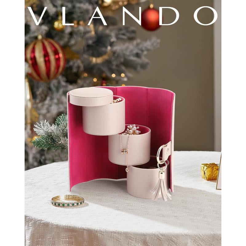 Viaggio Small Jewelry Case Box, Travel Essential Accessories for Women, Gifts for Travelers Couples Mom Friends, Bridesmaid Organiser Wedding