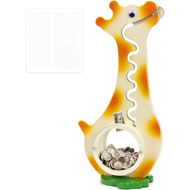 Wooden Dinosaur Piggy Bank Boalord for Boys Girls Clear Big Belly Coin Bank for Real Money Toydino-Green