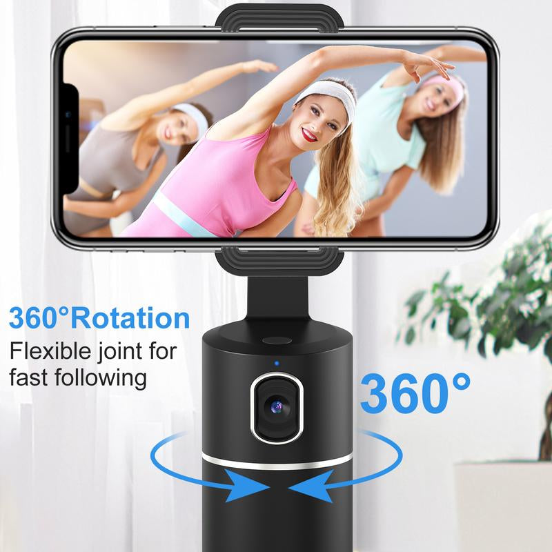 Auto Face Tracking Tripod with 360° Rotation - Smart Phone Mount for Live Streaming and Vlogging, Rechargeable Battery Included