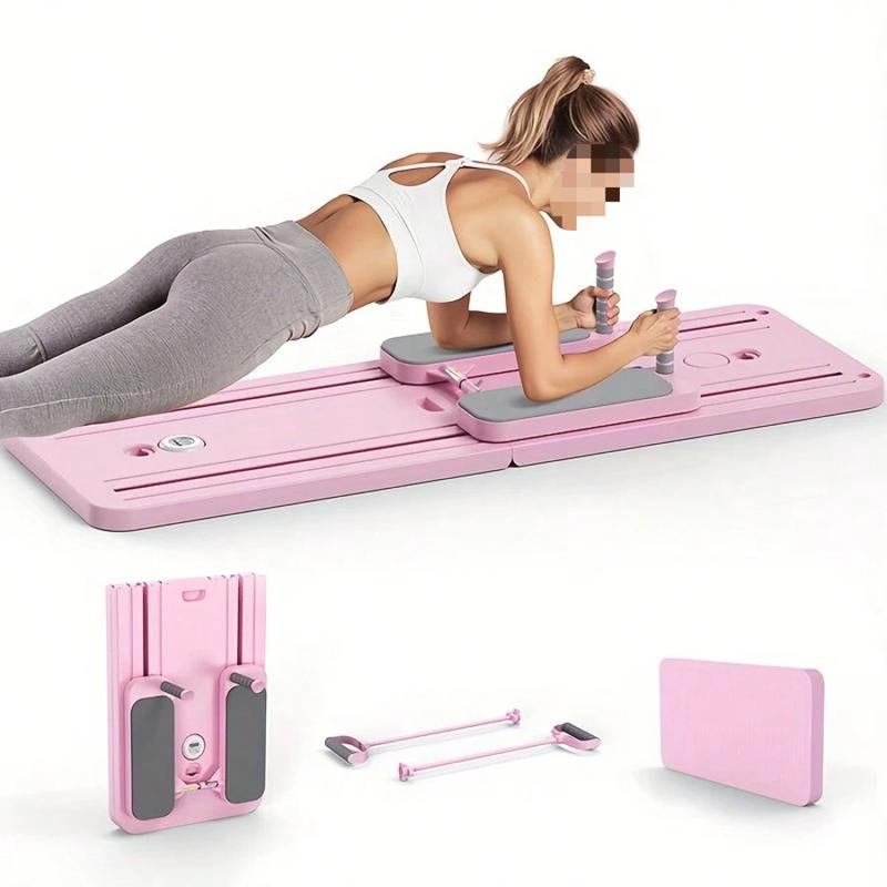 300 LBS Weight Capacity Multifunctional Fitness Board with Automatic Rebound, Core Training Ab Roller, Foldable Workout Machines - Full Body Workout Equipment, Home Pilates