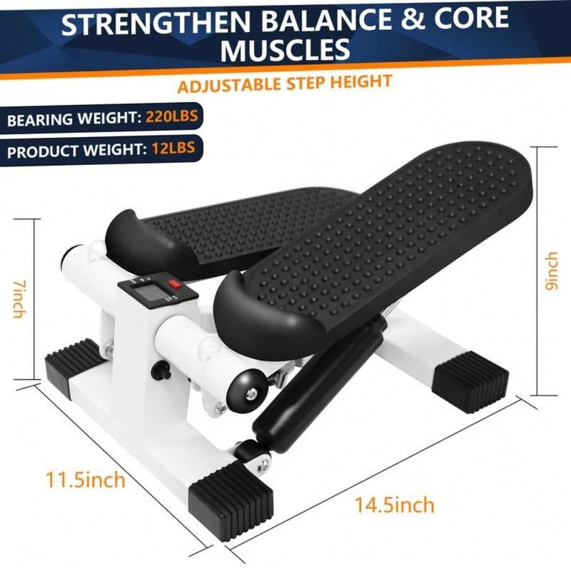 Stair Stepper for Exercise, Mini Steppers with Resistance Band, Hydraulic Fitness Stepper Exercise Home Workout Equipment for Full Body Workout for Gifts